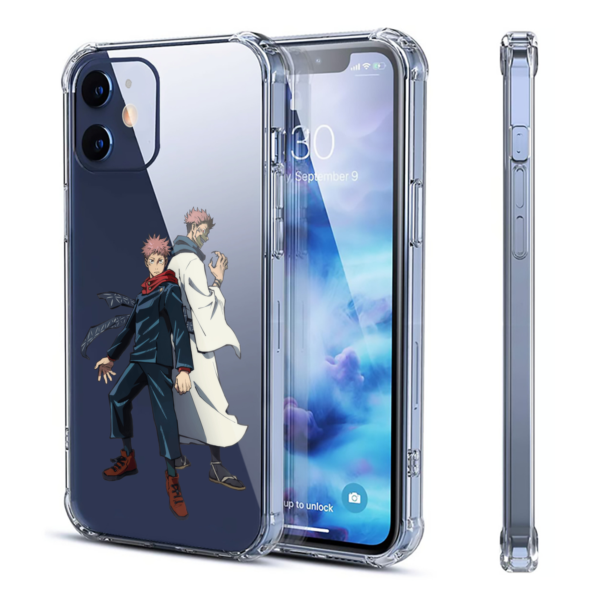 （画像用） 呪術廻戦 Jujutsu Kaisen 【iPhone 12シリーズ対応】透明スマホケース（クリアソフトケース）